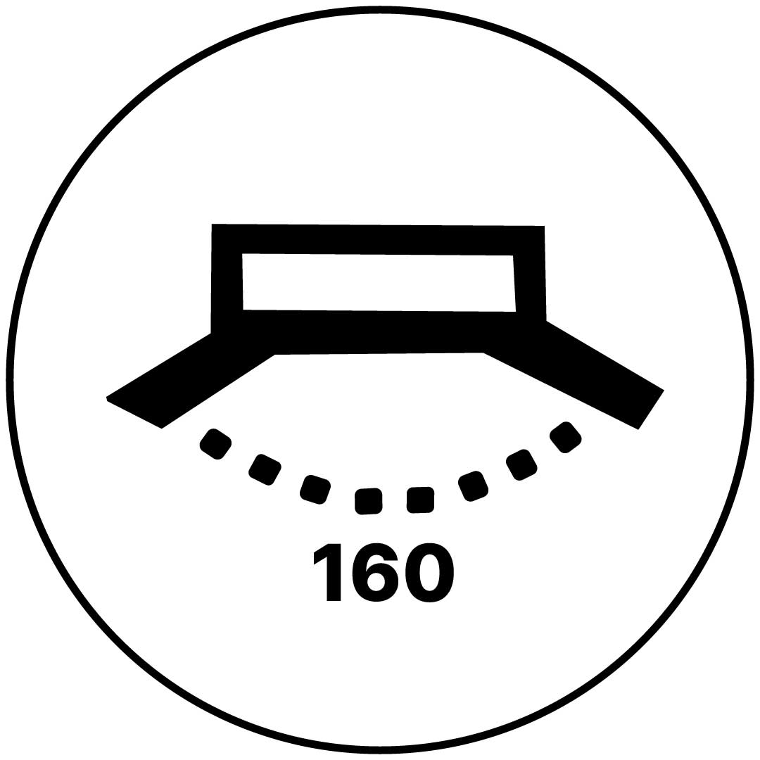 160° view angle